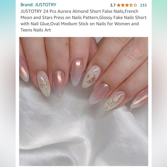 Almond Short Press-on Nails - Picture 1 of 3